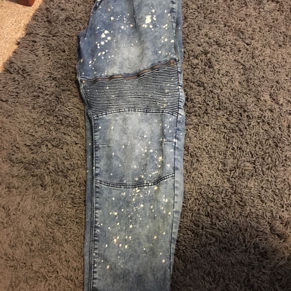 acid wash biker jeans